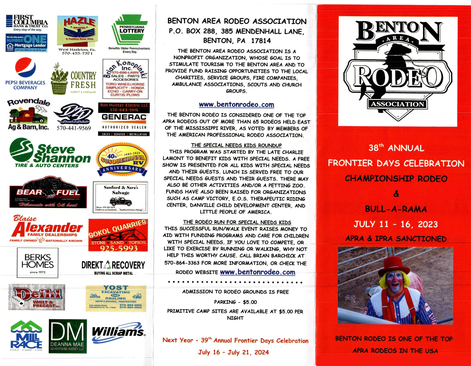 Benton Rodeo Brochure